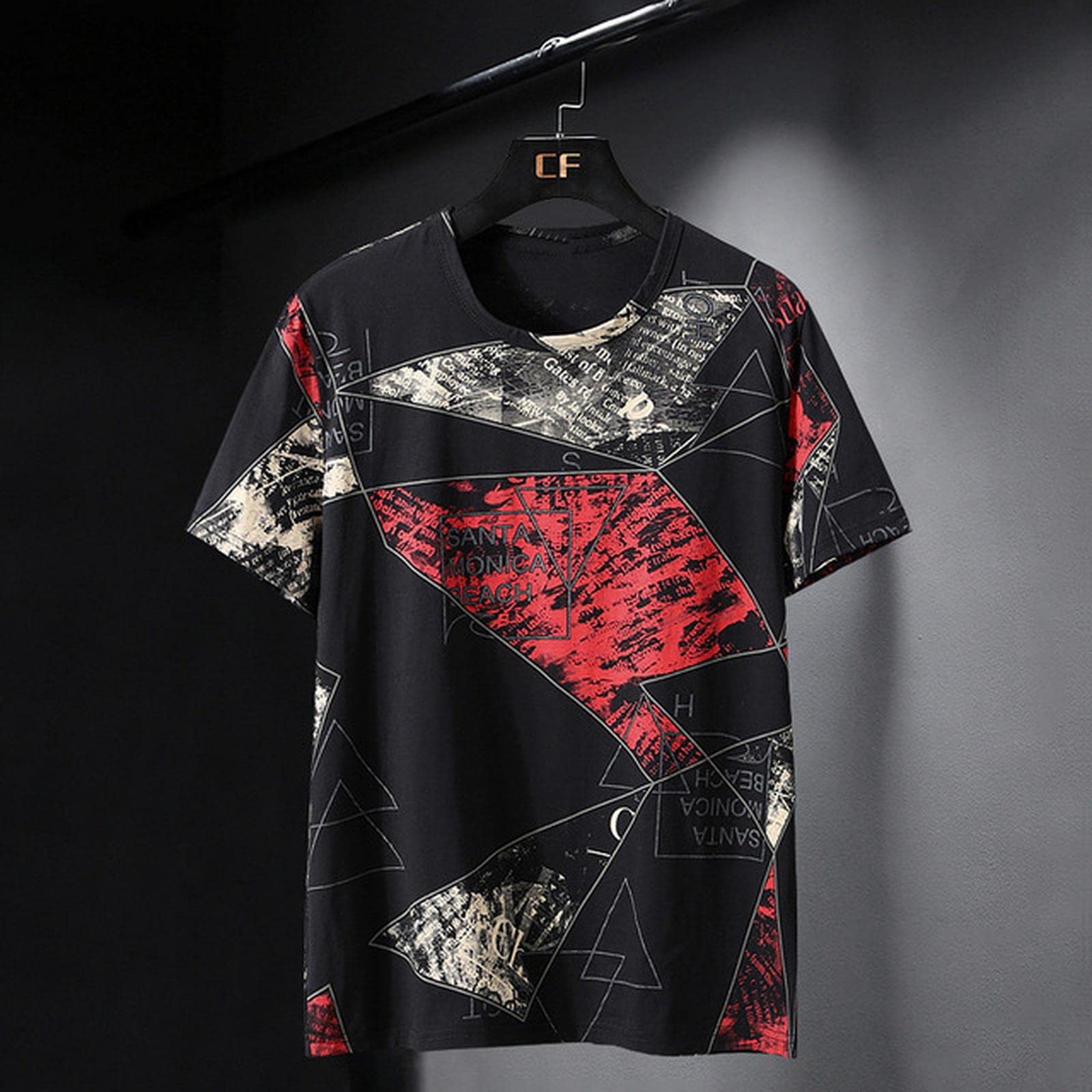 HIHELO T-Shirts Herren Oversize T-Shirts Herren Große Größe Tops T-Shirts Sommer T-Shirts Übergröße - Schwarz, 4XL