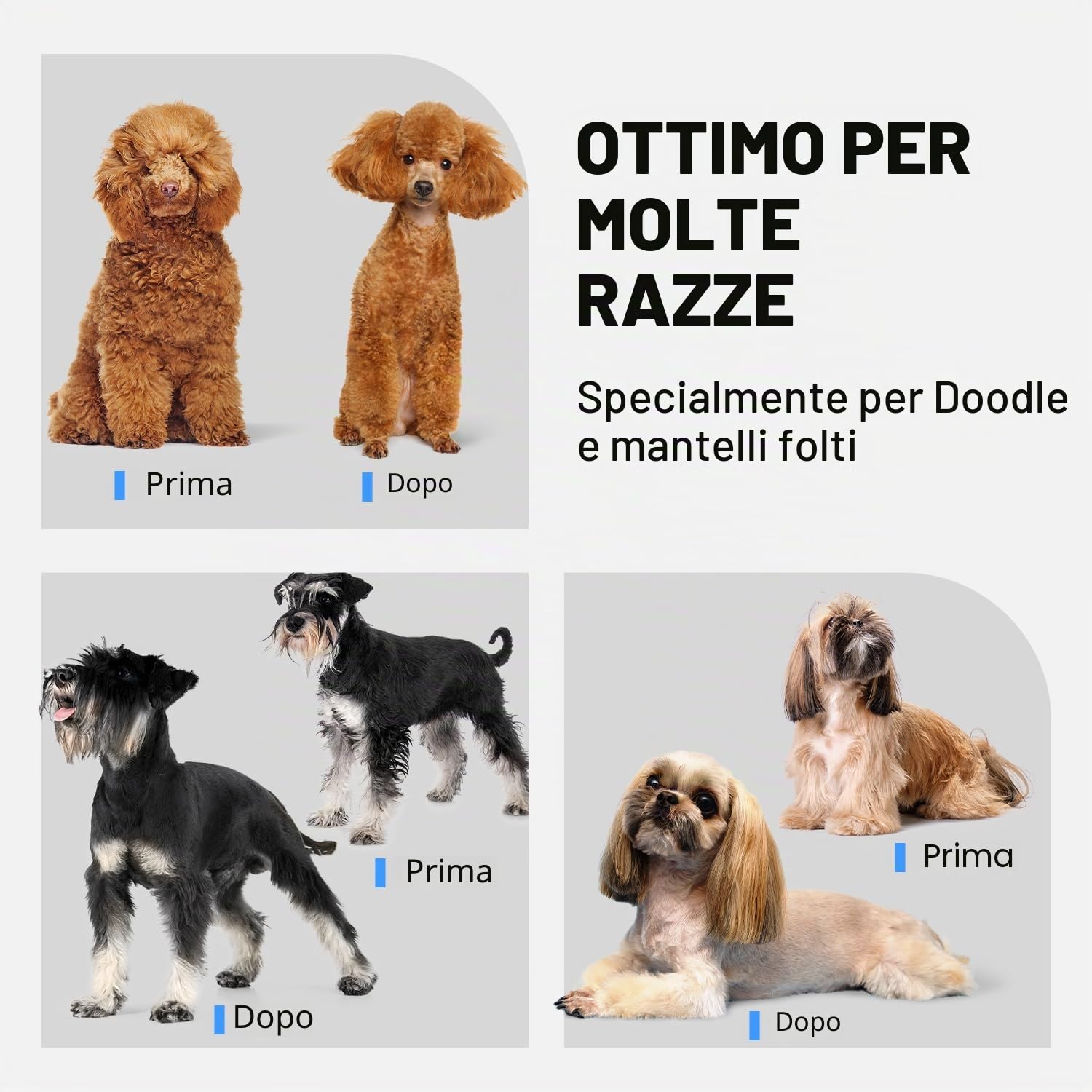 Tosatrice per Cani,Tosatrice per Cani Professionale in Acciaio Inox, Rasoio per Cani, Tosatrice per Peli di Animali Domestici Spessi e Ricci