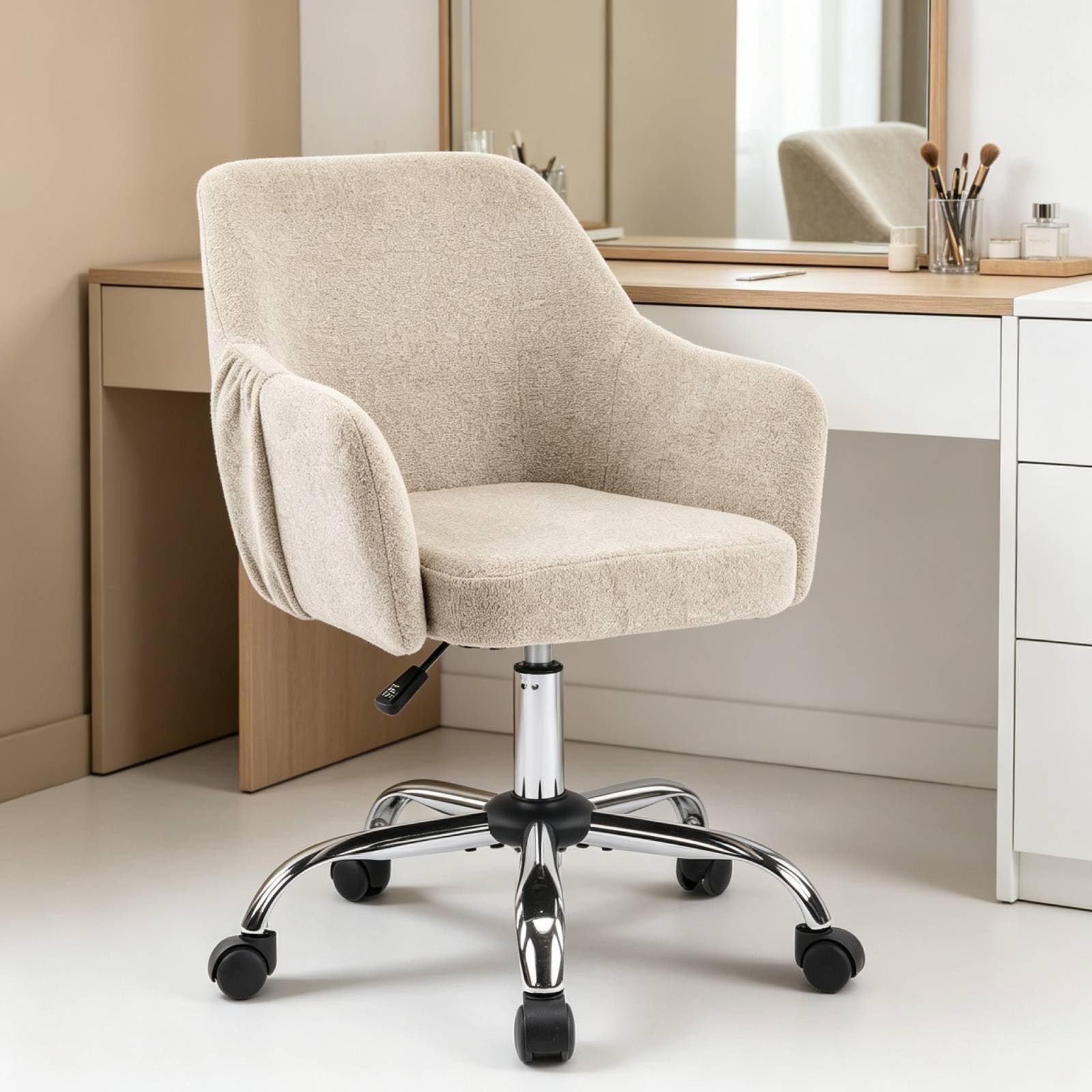 LEADZM Chaise Bureau, Fauteuil, Chaise pivotante, Kaki Clair