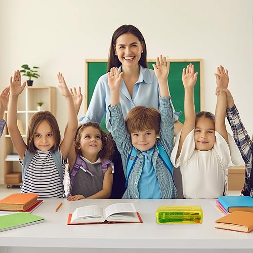 Miniatura 6 de 15 cajas de lápices transparentes de plástico a granel, cajas de lápices de gran capacidad, estuche organizador rígido con tapa hermética a presión