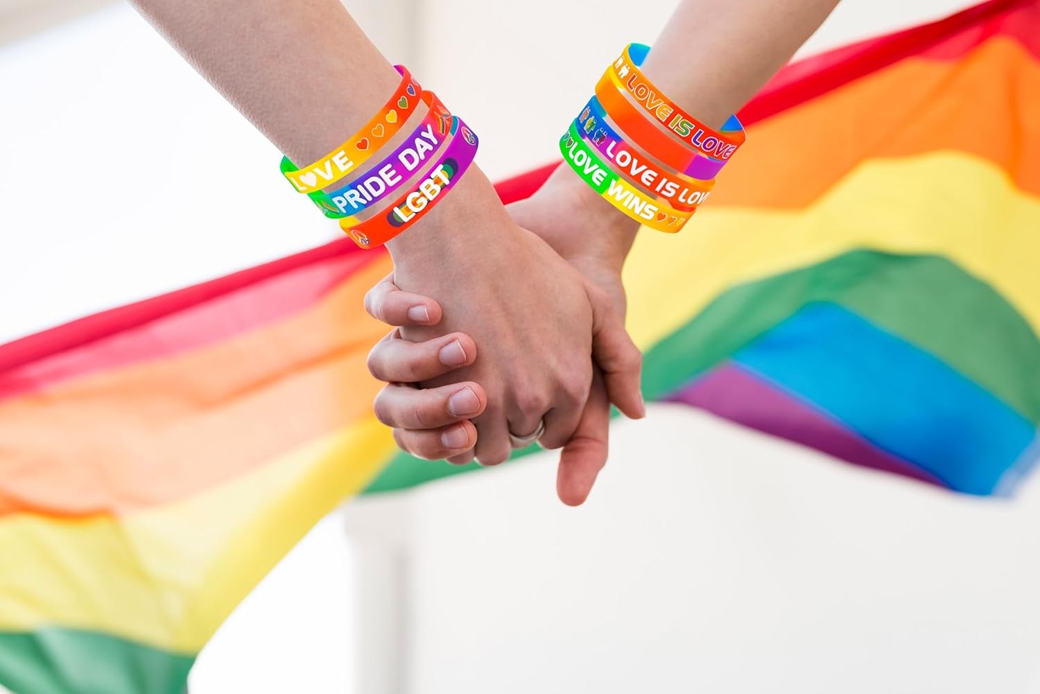 Moon Boat 144PCS Pride Gay Bracelets Accessories Bulk: Silicone Rubber Rainbow Wristbands Parade LGBT Party Favors Decorations Gifts - Image 6