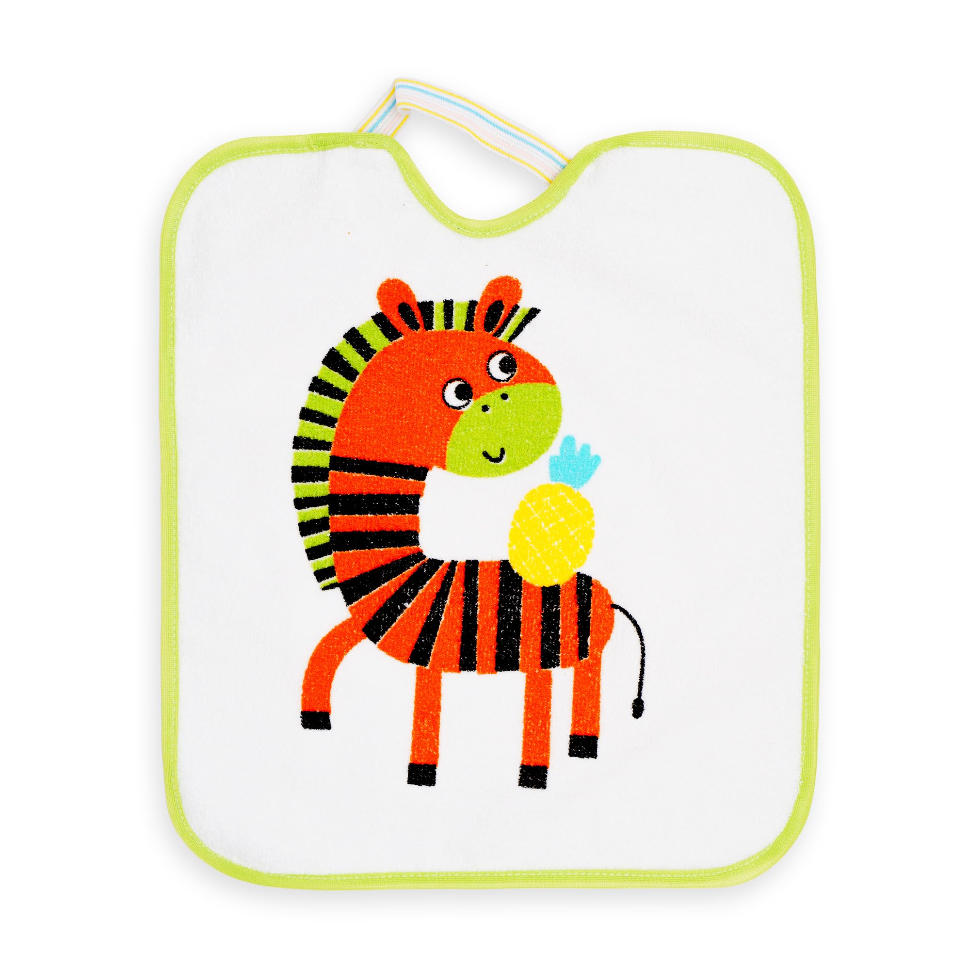 Ti TIN Lot De 4 Bavoirs Bébé Imperméables | Éponge 73% Coton 27% Polyester |Fermeture Élastique | Motifs Animaux |Parfaits Pour Maternelle Cantine | Facile À Nettoyer.