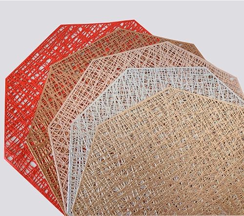 Miniatura 2 de 4 manteles individuales para mesa de comedor, manteles individuales de PVC, resistentes al calor, lavables, antideslizantes, para cocina, restaurante