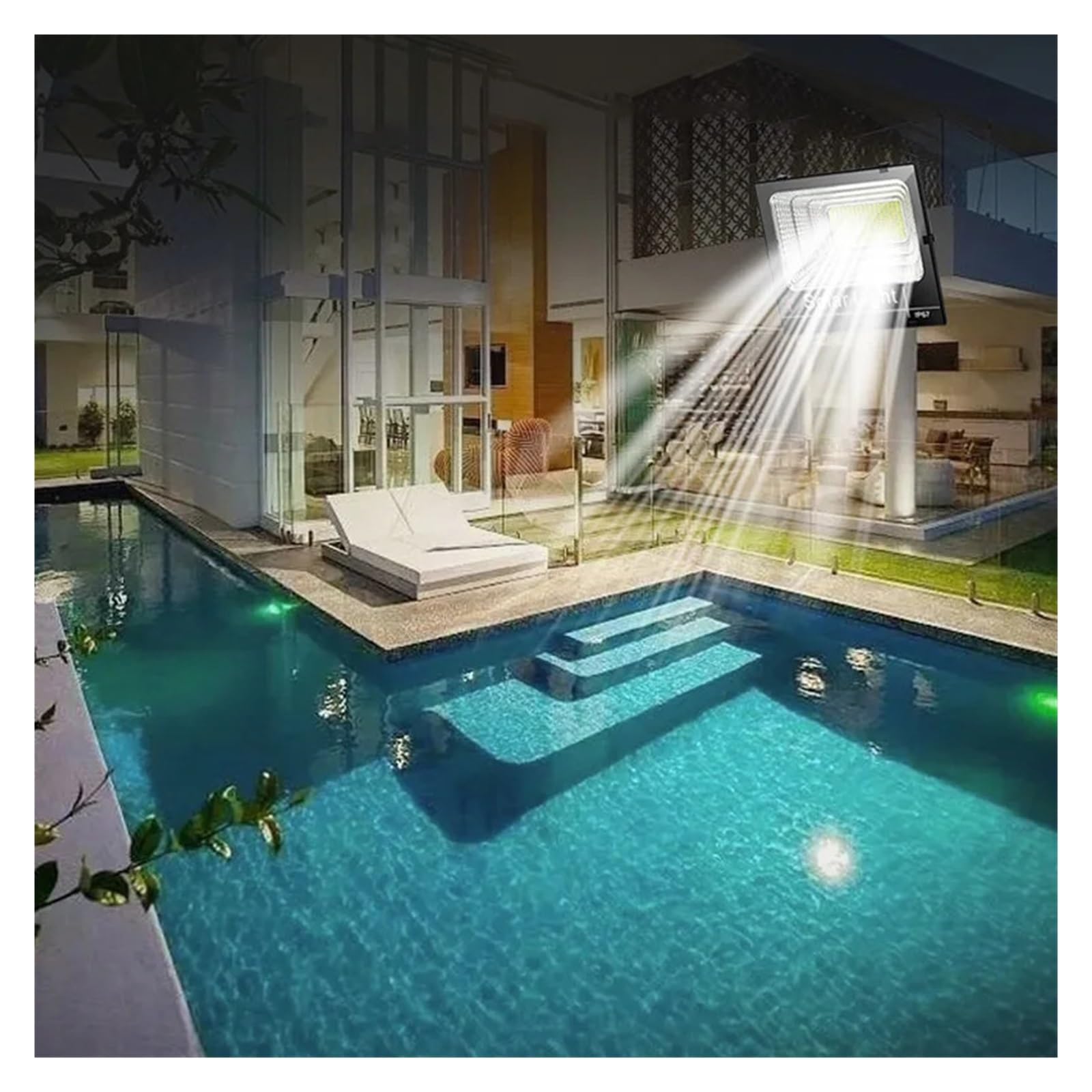 Focos exteriores, Proyectores Solares LED De 300W For Exteriores IP67, Impermeables, 353, Encendido/apagado Automático Con Control Remoto For Patio, Jardín, Camino Y(170 LEDs)