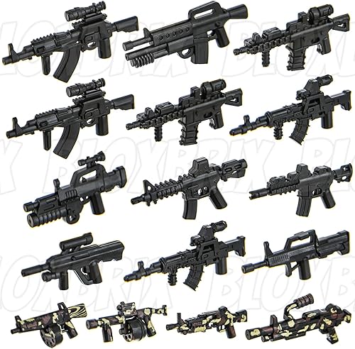 Miniatura 4 de 180 piezas de armas-ametralladoras-rifles compatibles con las principales marcas, minifiguras-complementos-base-militares-juguete-soldados-policía,