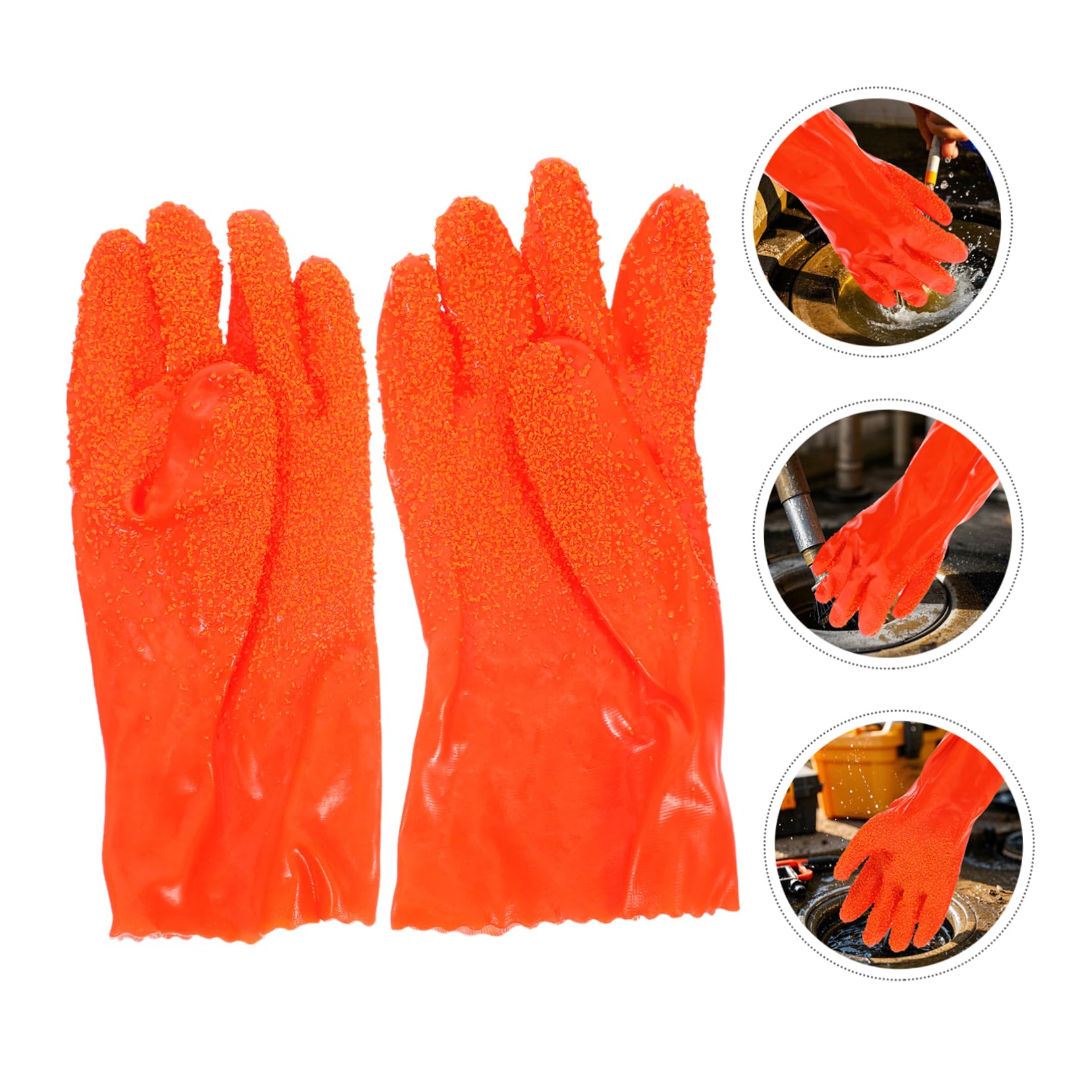 SEWACC 6 Guantes de Limpieza Impermeables Antideslizantes para Drenaje y Plomería de Guantes Resistentes la Abrasión Diseño Flexible Tipo Serpiente Uso y Seguro