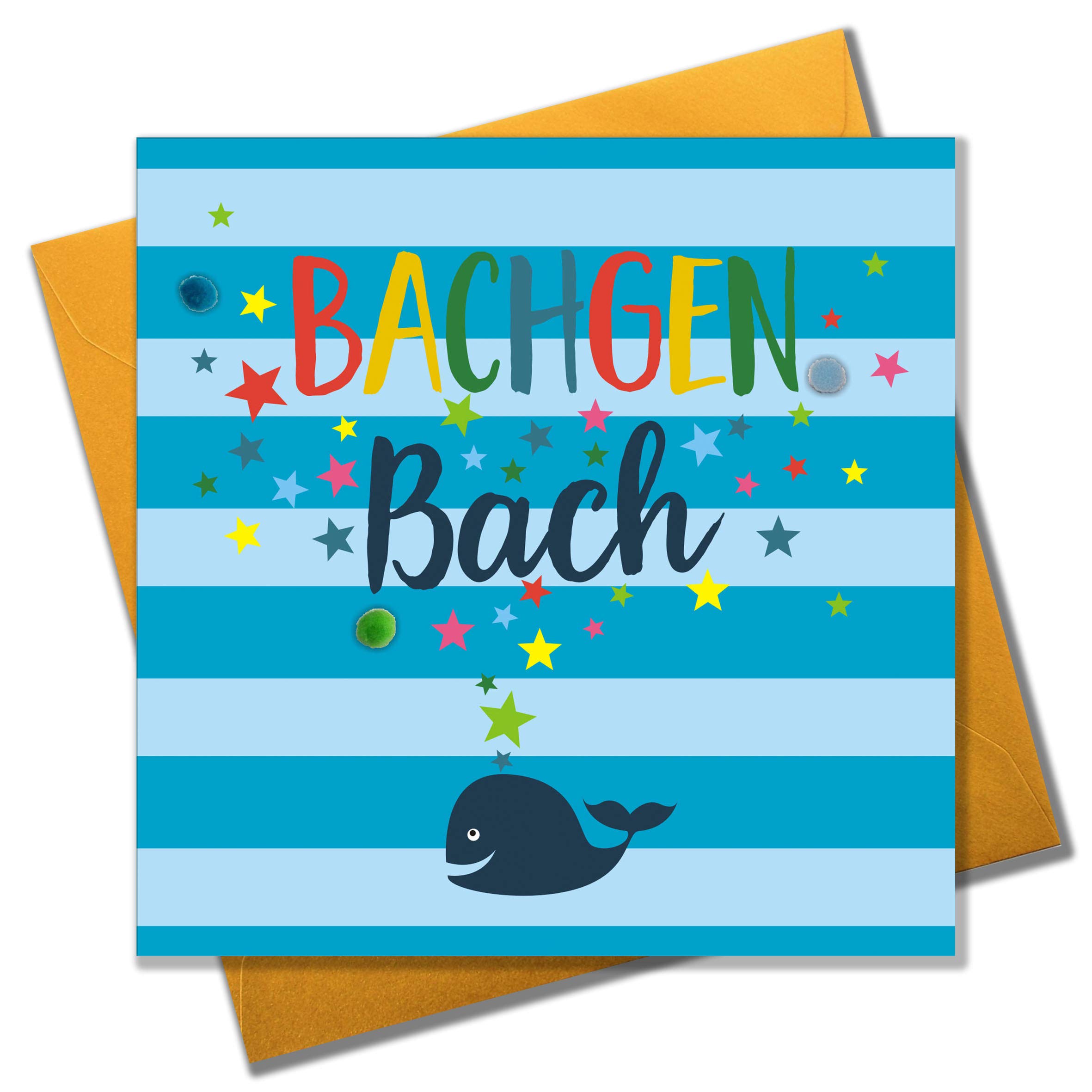 Claire Giles WPOM089 "Baby Boy, Greeting Card Embellished with Pompoms"