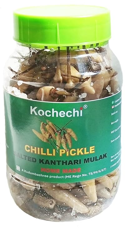 Birds Eye Chilli Pickle Kanthari Mulaku Uppilittathu Salted Jeerige Menasu Thai Chilli Kerala Green Chilli Pickle (white, 200g)