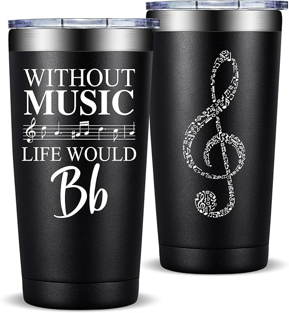 Fufandi Music Lover Gifts for Men Male, Him, Music Teacher Gift - Gifts for Musical Lovers, Musician Tumbler Gift - Tumbler Cup 20oz