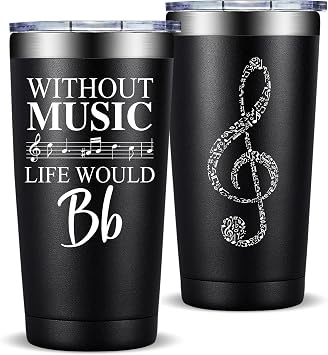 Fufandi Music Lover Gifts for Men Male, Him, Music Teacher Gift - Gifts for Musical Lovers, Musician Tumbler Gift - Tumbler Cup 20oz
