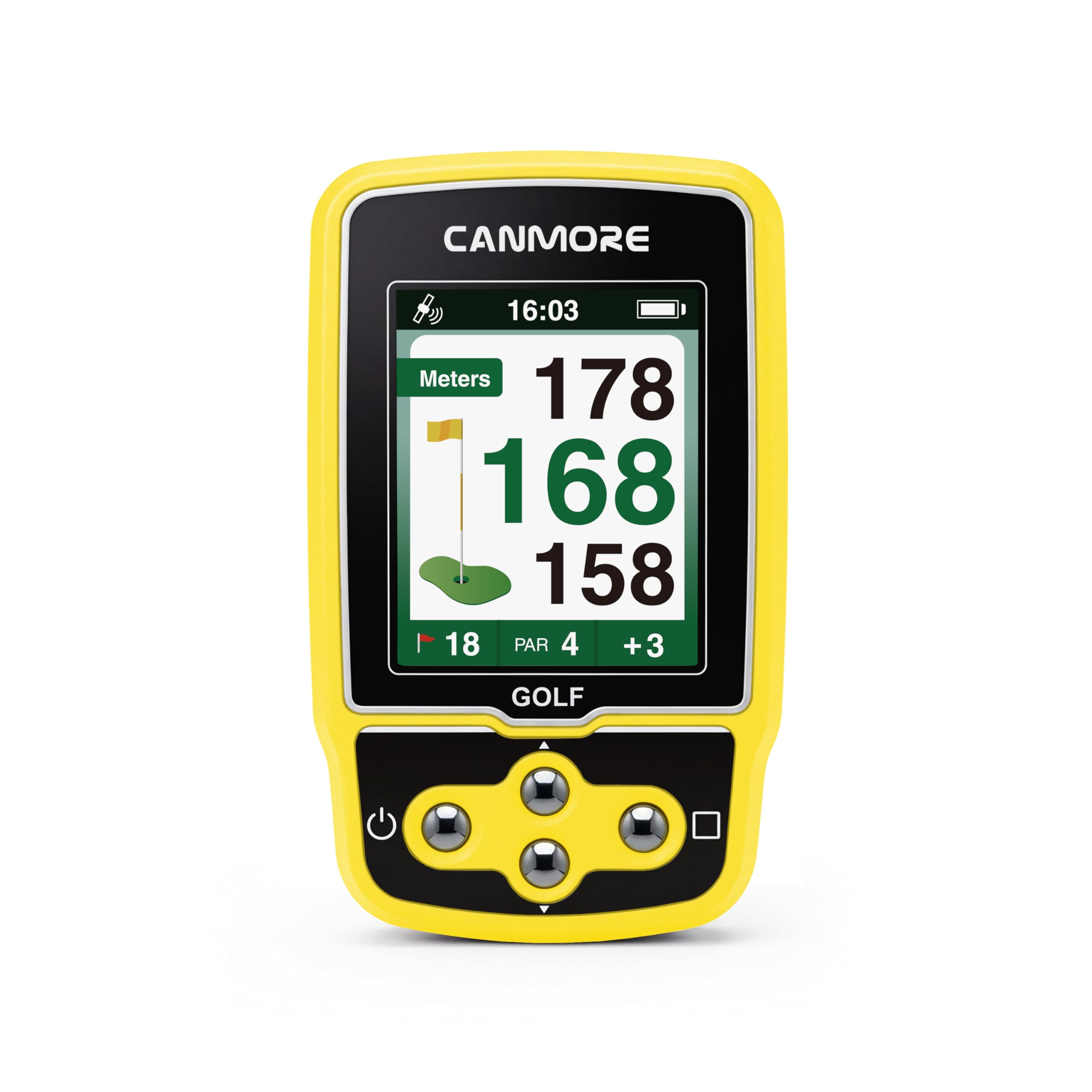 Canmore HG310 Golf Handheld GPS Device, Over 41,000 Preloaded Global Courses, Yellow