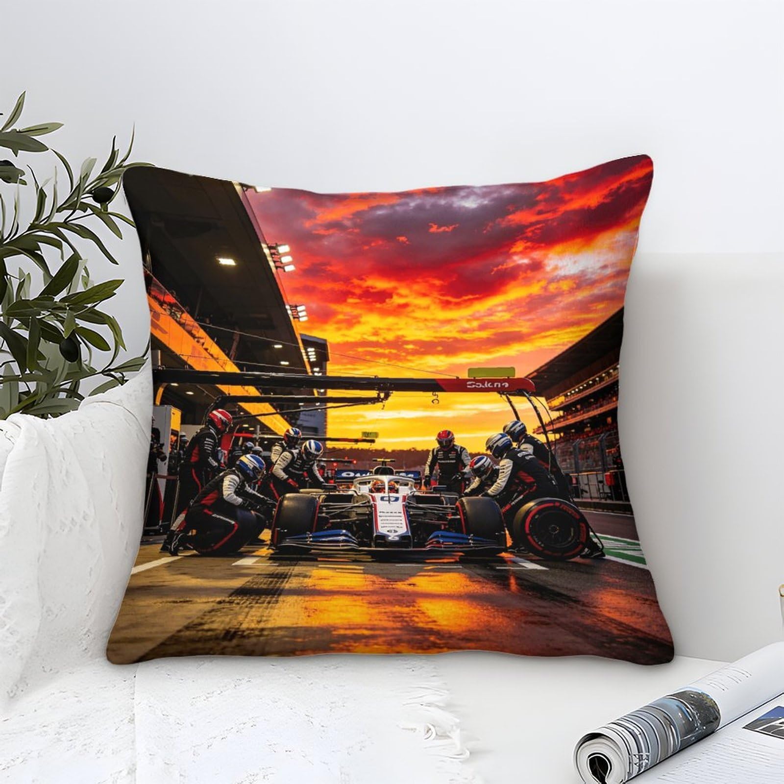 Dafufbw Formulaa Racing-2 Formulaa Racing Cushion Cover Decor, Ornament Pit Stop Pillow Cover For Home Livingroom Couch Bed Sofa Decorate Throw Pillow Case 45X45cm