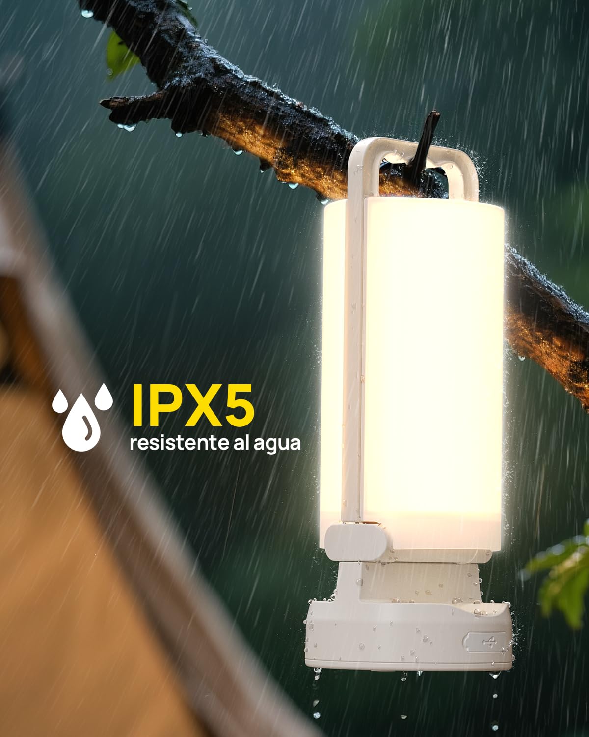 Eventek Luz Camping Solar 8000mAh, Ultra Brillante Doblar LED Lampara Camping con 3 Modos y Control Táctil, IPX5 Linterna Camping Recargable para Los Cortes de Energía, Tienda, Senderismo, Emergencia