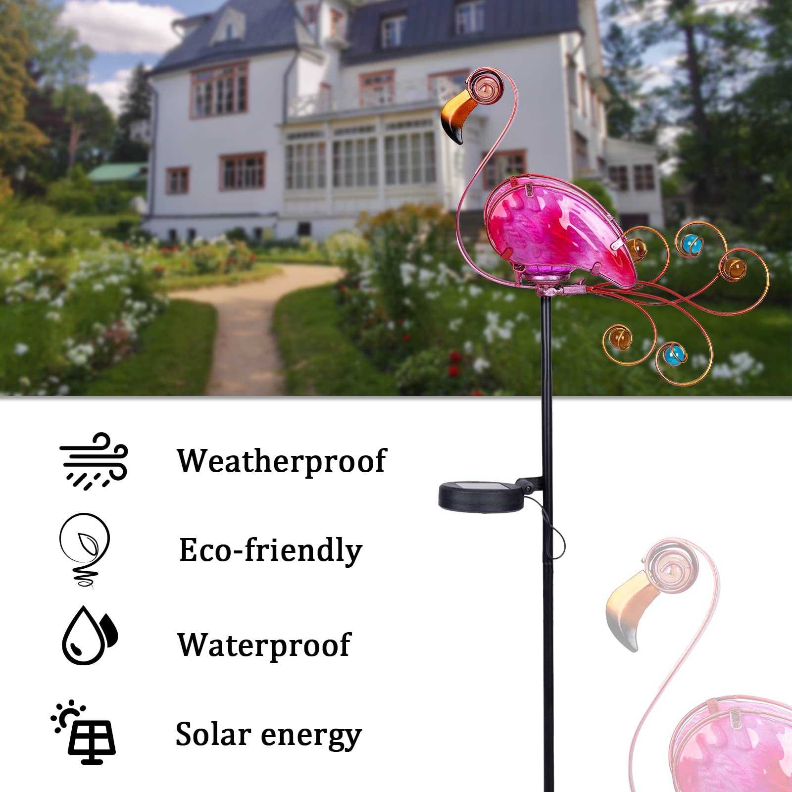 Luces Solares De Estaca Para Jardín Al Aire Libre, Luz LED Con Energía Solar Con 3 Girasoles Luces Decorativas Solares Impermeables 90187431