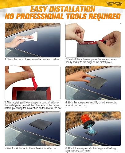 Miniatura 3 de LUMENIX 1 almohadilla magnética de montaje para coches, camionetas, SUV, techo de cabina de aluminio, para soportes magnéticos de barra de luz