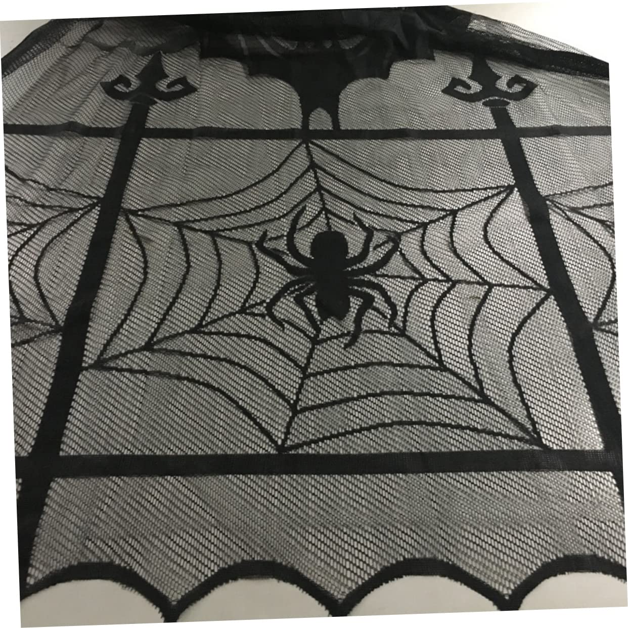 IMIKEYA 4 Pièces Rideau De La Fenêtre Décorations De d'halloween Rideau à Franges Rideaux Transparents Noirs Rideaux en Toile D'araignée Décoration De Fête d'halloween Portière