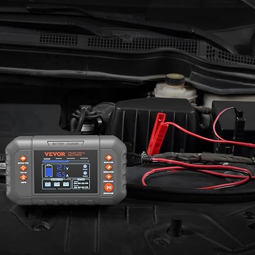 Miniatura 8 de VEVOR Cargador de batería inteligente, 20 amperios, LiFePO4 de litio de plomo-ácido (AGMGelSLA), cargador de batería de automóvil con pantalla LCD,