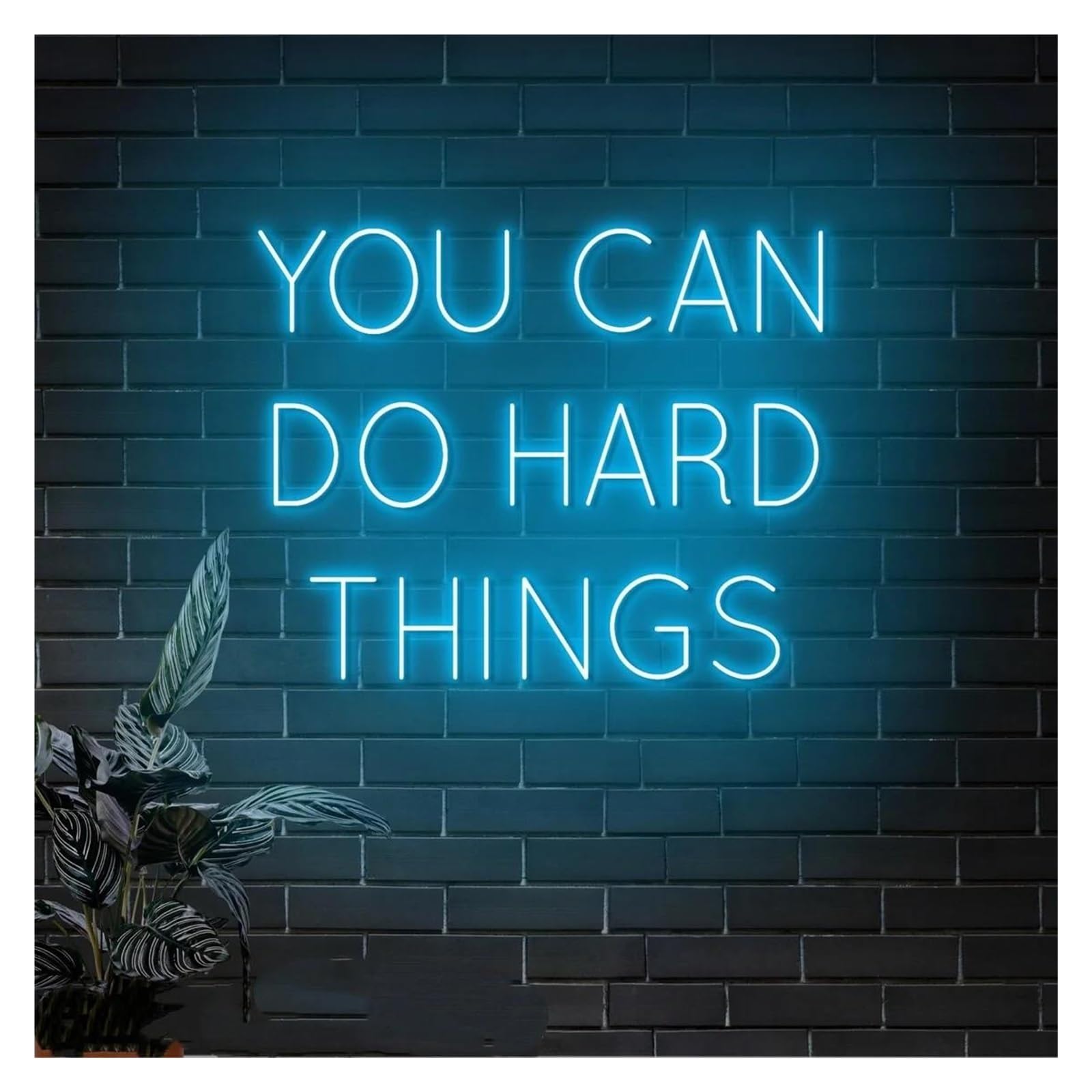 XENITE Luces Art Decoration Christmas Letrero De Neón You Can Do Hard Things Regulable, Para Gimnasio, Fitness, Sala De Estudio, Con Frase Motivacional, Decoración De Pared, 38cm