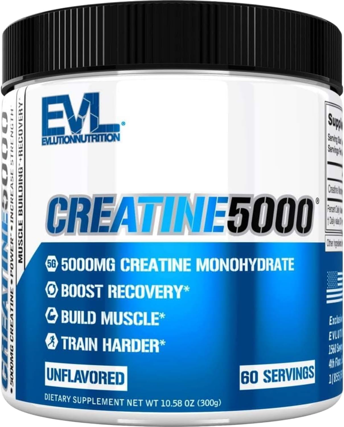 Nutrition Creatine 5000 - Supports Faster Recovery Lean Muscle Growth & Performance - Pre & Post Workout Powder - 5000mg Pure Creatine Monohydrate Per Serving - 60 Servings - Unflavored