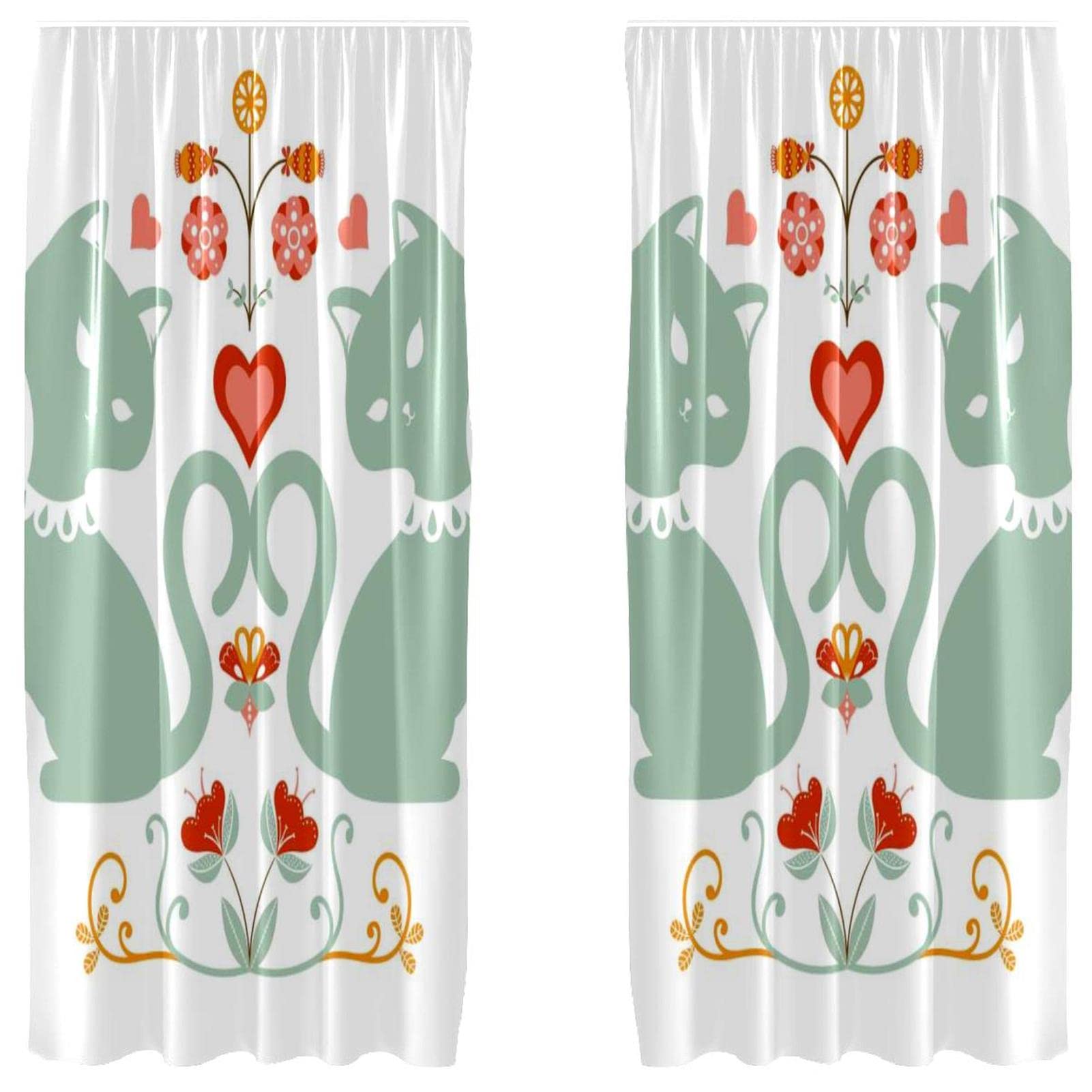 Paneles decorativos de salón con fondo de gato tejido premium de 55 x 84 pulgadas en pack de 2