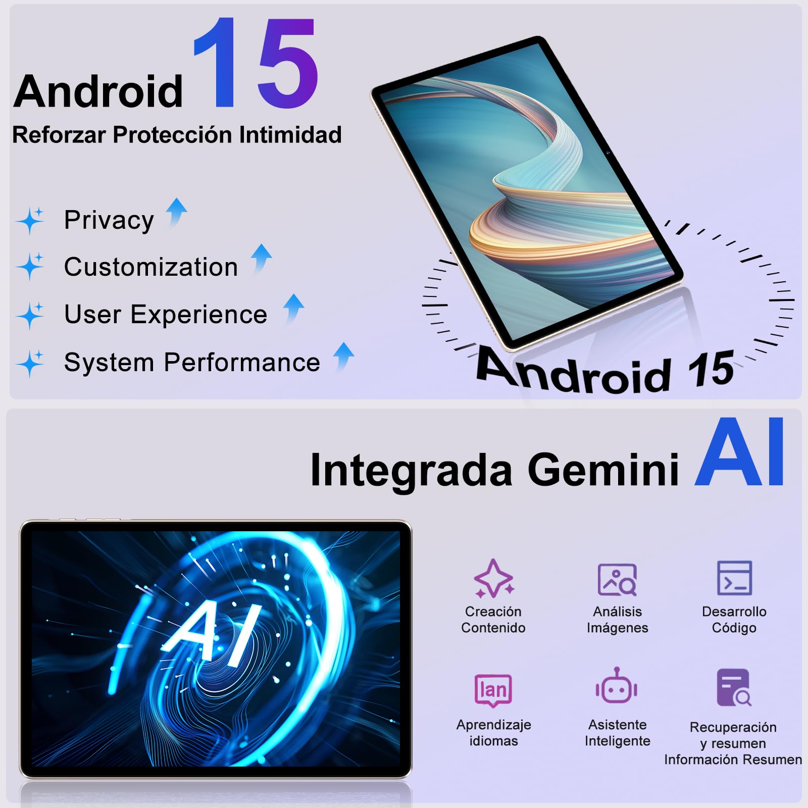 2026 Tablet Android 15 Con EVA Silicona Funda Protectora, 24GB+ 256GB/2TB, Tablet Para niños 11 Pulgadas Octa-Core, Gemini AI/Widevine L1, 8000 mAh, 13MP+5MP, Cuerpo Metálico, Tableta Grande-Rosa