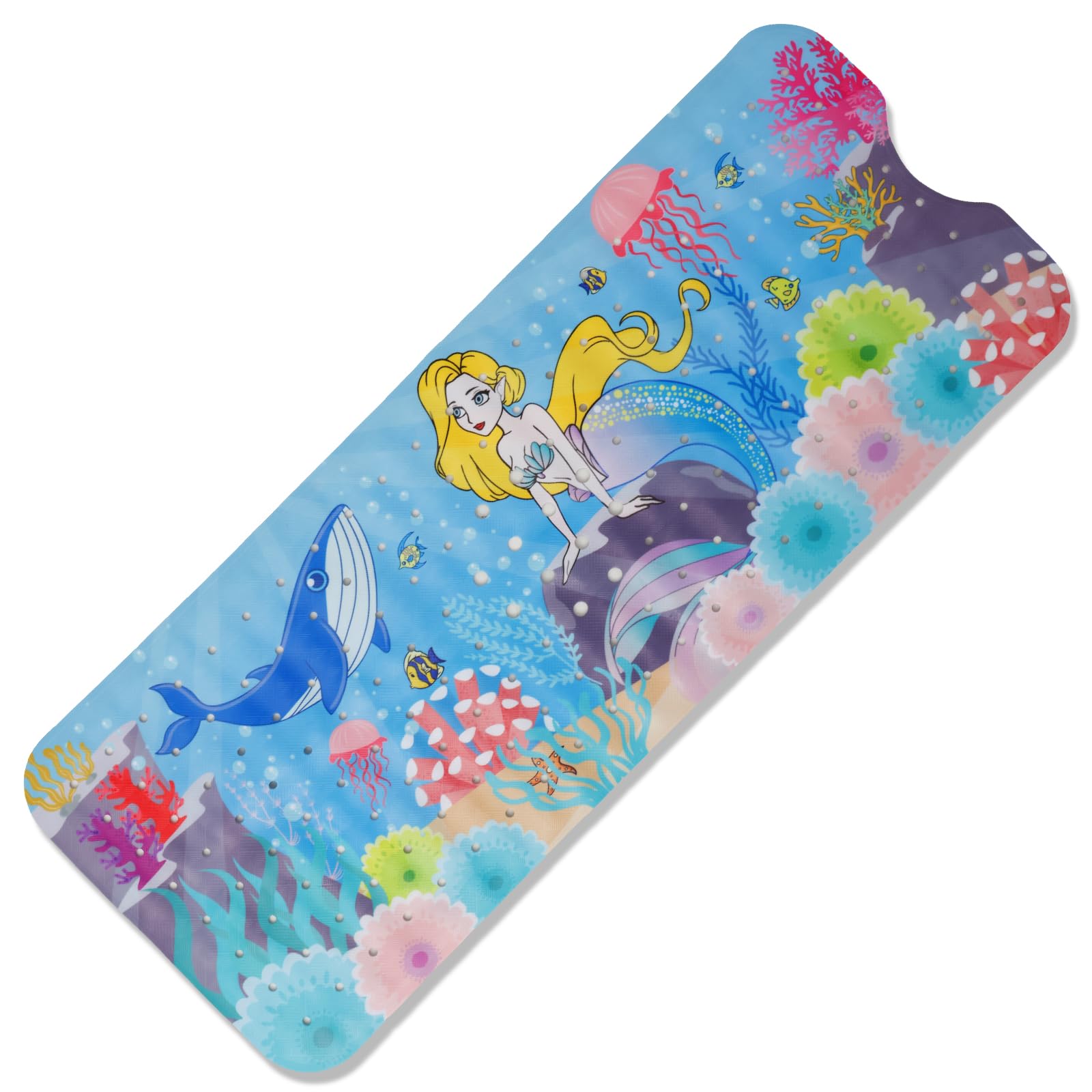 Foppla Baby Bath Mat,Cartoon Kids Bath Mat Non Slip,Baby Shower Mats with Suction Cups & Drain Holes, Machine Washable(Style 2)
