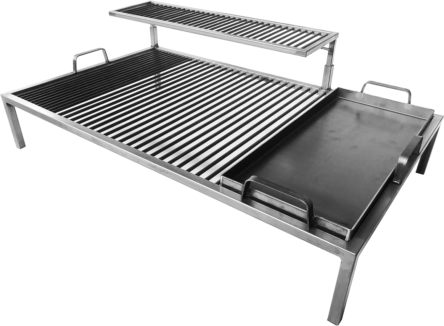 Griglia argentina di lusso con moduli in ferro rimovibili - Iron Argentina Grill - BBQ Parrilla Asado. Sor pampa grill (91,4 x 61 cm) -