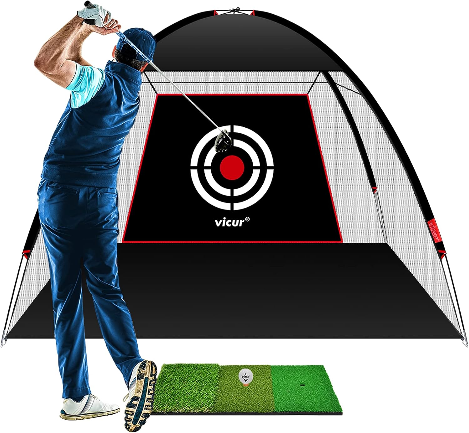 VICUR Golf Nets Golf Practice Net Golf Hitting Net 7x5 feet with Golf Hitting Mat & Golf Balls Packed in Carry Bag for Backyard Driving Indoor Outdoor : Sports & Outdoors
