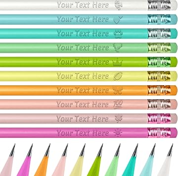 Personalized Pencils with Name Custom Pencils Bulk Engraved Text Logo Customized Pencil for Kids Back to School Writing Office Supplies