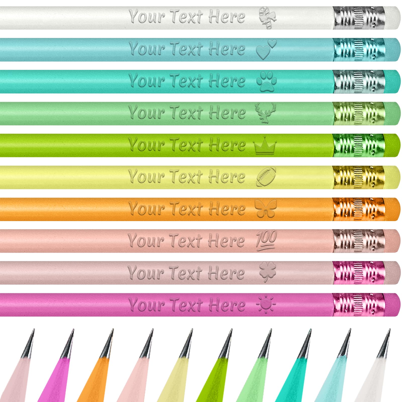 GBVllexuii Personalized Pencils with Name Custom Pencils Bulk Engraved Text Logo Customized Pencil for Kids Back to School Writing Office Supplies