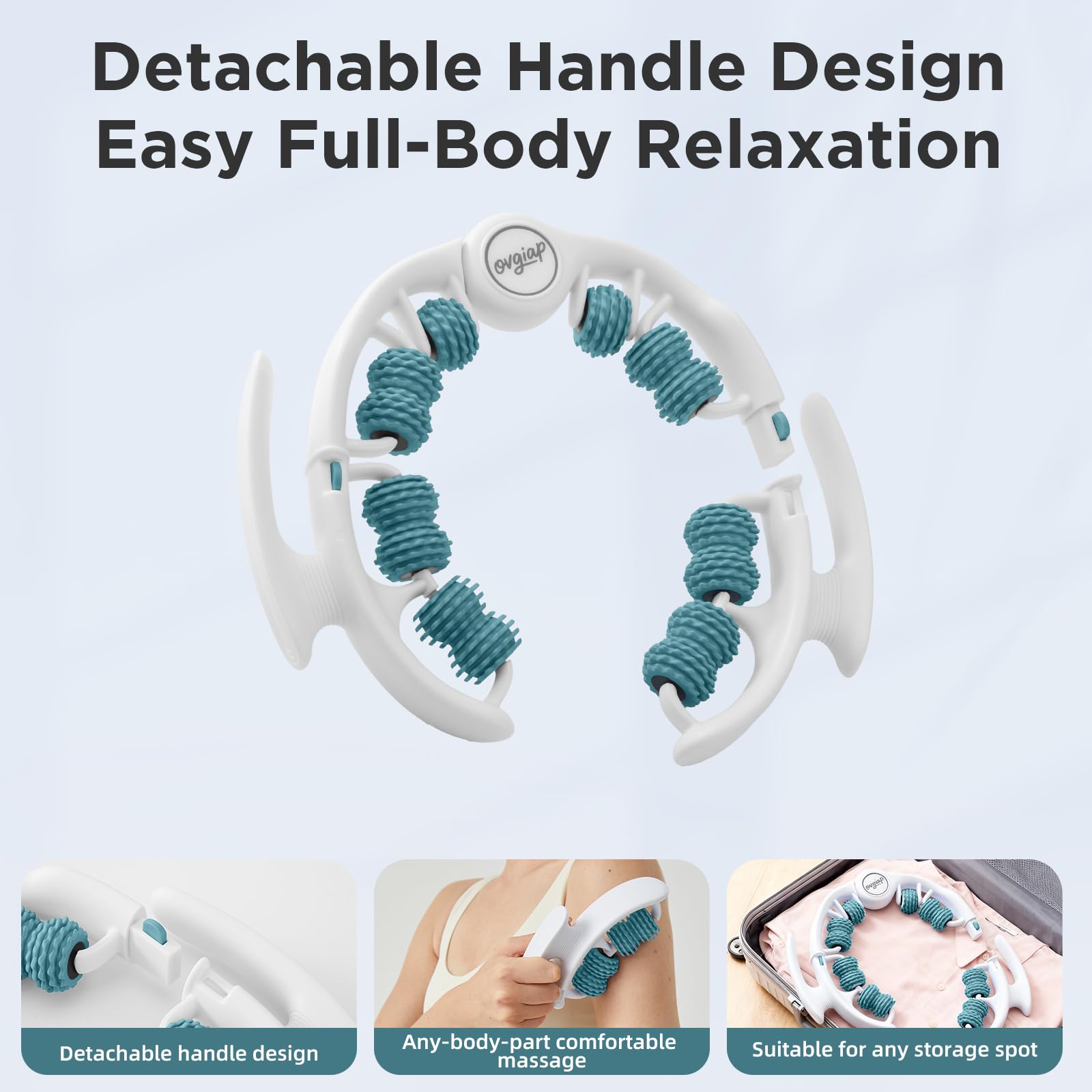 Massaggiatore manuale anticellulite per gambe e cosce, strumento di drenaggio linfatico, blaster portatile per tessuti profondi, per scolpire il corpo e rimuovere la cellulite (verde)