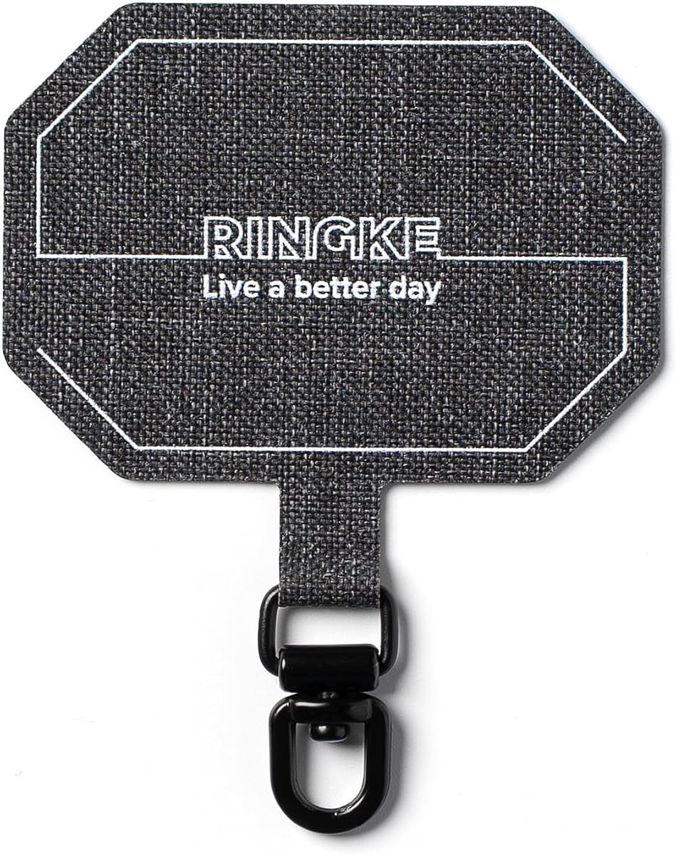 Ringke Tether Tab [Holder Link Tactical Spin - Melange Gray] | Durable 360° Rotating Lanyard Patch, Tear-resistant Oxford Fabric, Strap Not Included