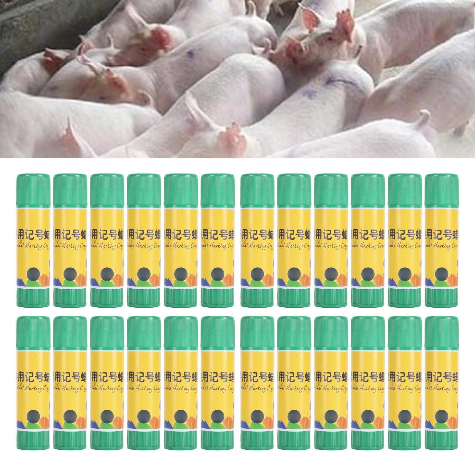 Marcador de Ganado, Crayón para Marcar Granja, Palo de Identificación de Animales, Material de Cera ABS Premium, Seguro para Cerdos, Ovejas, Vacas y Ganado (Verde)