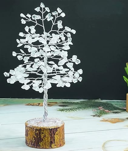 Miniatura 3 de Árbol de la vida de cristal de cuarzo transparente, piedra preciosa para energía positiva, decoración de Feng Shui, árbol de chakras hecho a mano