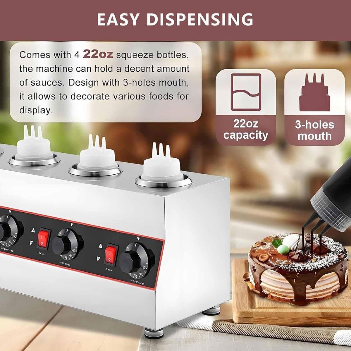Kommerzieller elektrischer Soßenwärmer,30~85℃ einstellbar,for Restaurants