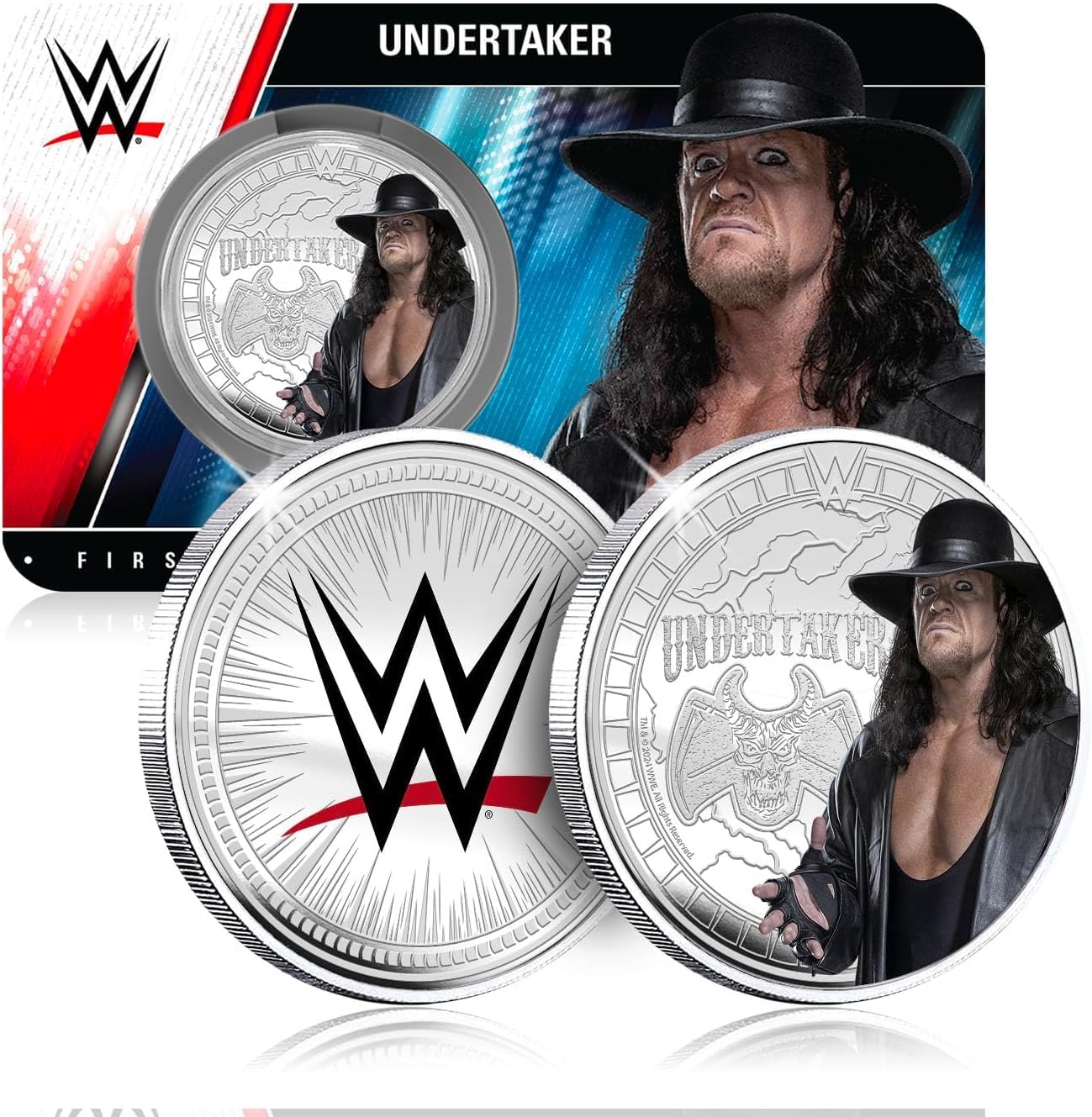 FANTASY CLUB The Undertaker WWE 32 mm Official Collectible Coin – Tribute to The Phenom and Immortal WWE Legend – Limited Edition for Fans and Collectors