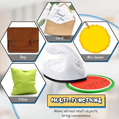Miniatura 10 de Honoson Mini plancha para manualidades, pequeña prensa de calor portátil, práctica máquina de transferencia de calor con tela de malla, almohadilla