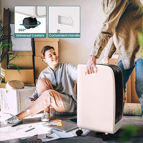 Miniatura 9 de COSTWAY Enfriador de aire evaporativo 3 en 1, ventilador de aire sin aspas con control remoto, oscilación de 60, 3 modos y 3 velocidades,