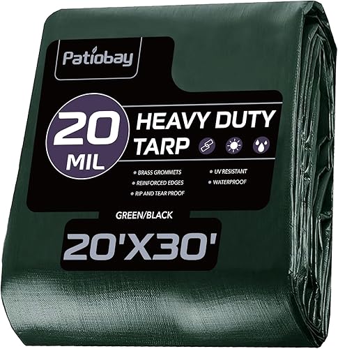 Miniatura 13 de Lona 6x8 pies, 10 mil lonas impermeables resistentes con ojales cada 23.6", lona de plástico gruesa, resistente a los rayos UV y al desgarro