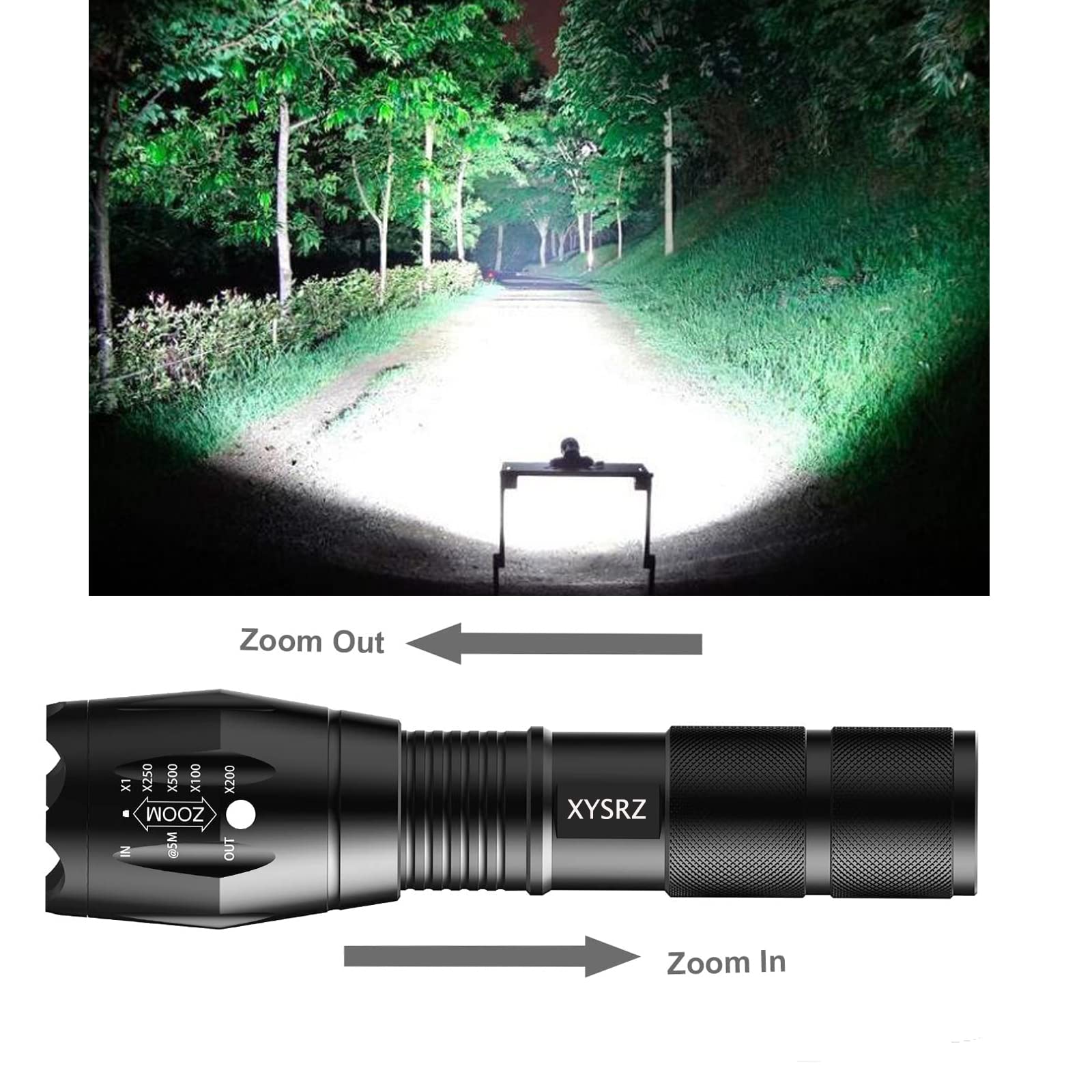 Amazon.co.jp: XYSRZ タクティカルLED懐中電灯 3000ルーメン