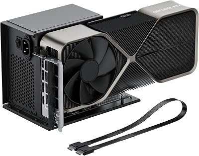 OwlTree PCIe 4.0 x4 64Gbps eGPU External Graphics Cards Dock, with OCuLink SFF-8612 8311 to PCIe x16 and SFF-8611 Male Cable 50cm, Supports GPU Laptop MIni PC Standard ATX Power Supply