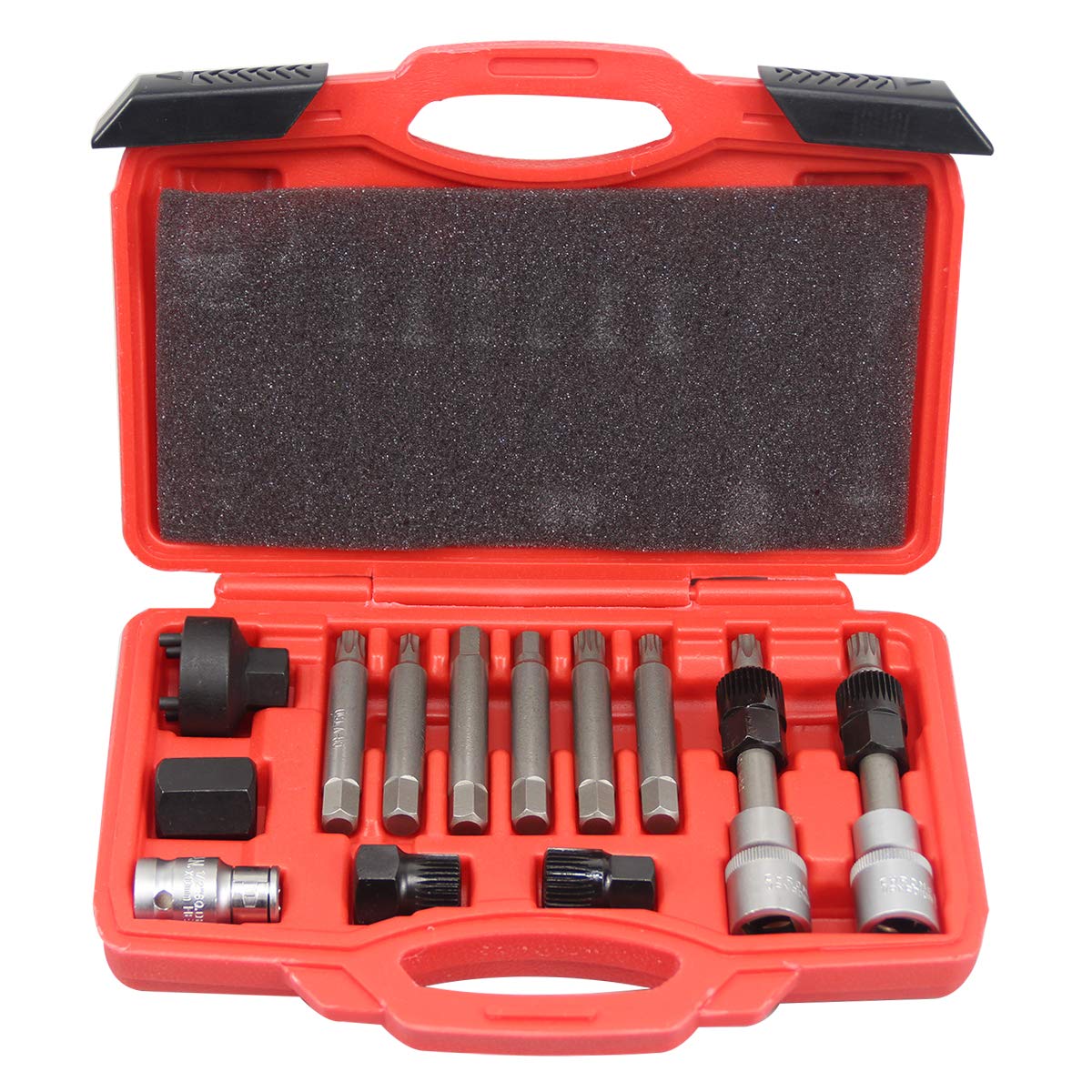UTMALL 13pc Alternator Freewheel Pulley Removal Socket Tools Set Kit for BMW Audi Buick Ford