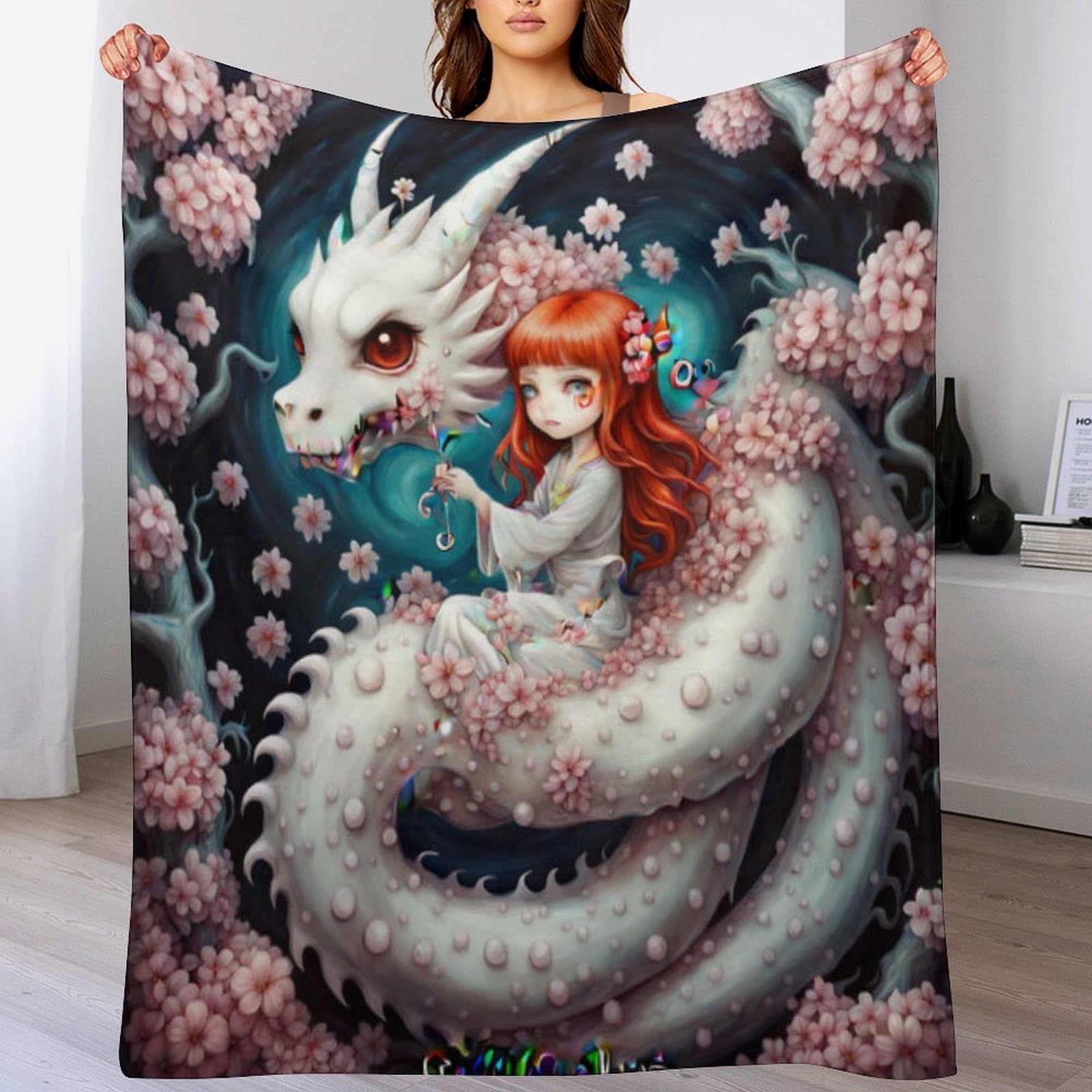 Couverture polaire dragon pour des soirées cocooning au chaud sur le canapé
