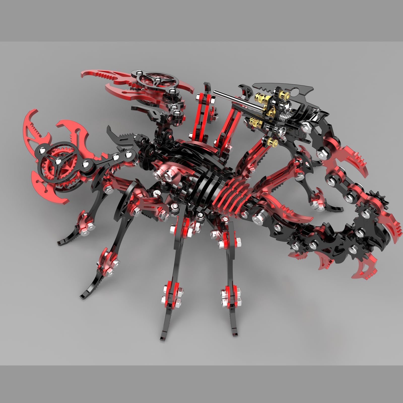 Kolorowe metalowe puzzle 3D Skorpion dla dorosłych, metalowy zestaw do budowy modelu 3D, zabawka do samodzielnego montażu, zestaw do budowy modelu 3D lis z narzędziami, zabawka na biurko