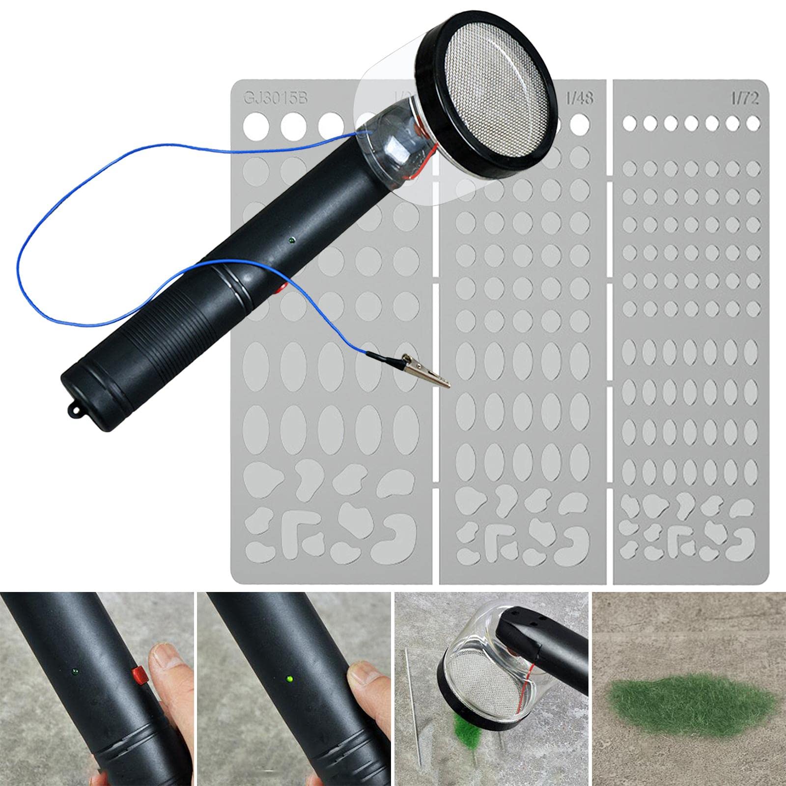 F Fityle Applicatore di Erba per Diorama di Modellismo Ferroviario del Treno, Floccatrice Elettro per Paesaggi di Erba di Piante da, Modello GJ3015B