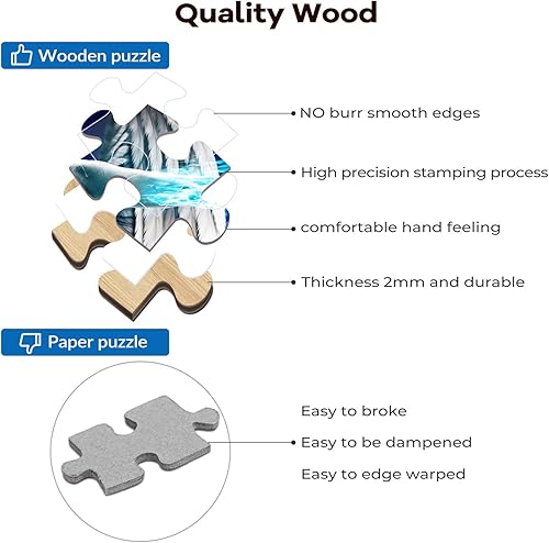 Miniatura 5 de Rompecabezas de 1000 piezas de ángel de fuego de hielo para adultos, kit de bricolaje, rompecabezas de madera, decoración moderna para el hogar,