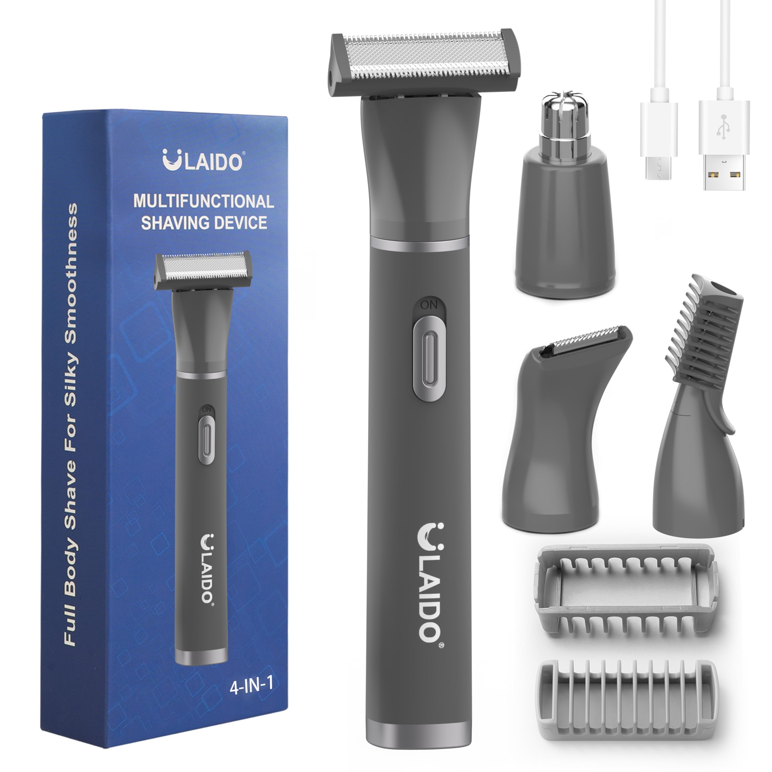Beard Trimmer for Men 4 in 1 Electric Razor for Ear Nose Eeybrow Body Face and Mustache Mens