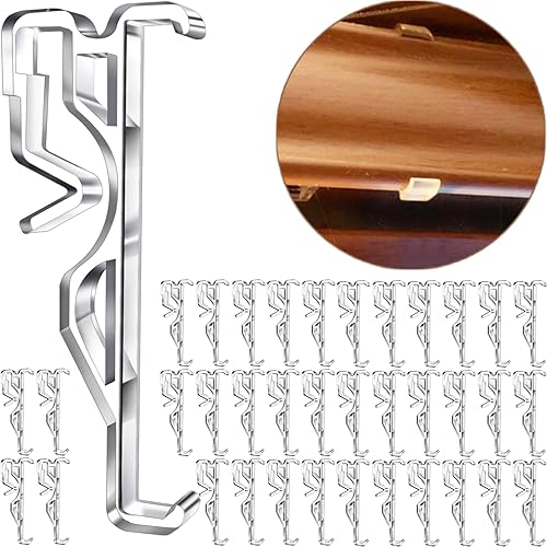 Miniatura 9 de Clips de cenefa de 2.5 pulgadas, clips de plástico transparente, clips ocultos para cenefa ciega horizontal (20 unidades)