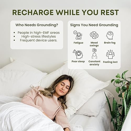 Miniatura 3 de ELECTRAWAVE Sábana encimera Queen de alta calidad de 94 x 102 pulgadas, fundas de almohada Queen  93% algodón orgánico, 7% fibra plateada pura,