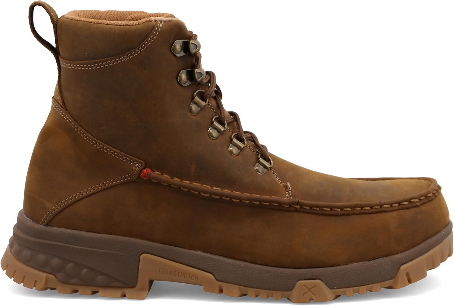Twisted X Men's 6" Work Boot, Moc Toe Composite Toe with CellStretch, Distressed Saddle, 7.5 W - Image 4